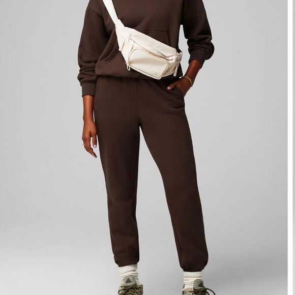 Fabletics Cozy Fleece Go-To Sweatpant Size L & XL Cacao NWT in packaging - Picture 1 of 6